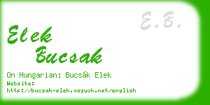 elek bucsak business card