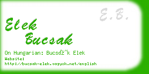 elek bucsak business card
